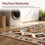 Ultra Soft Area Rug, Non Slip, Stain Resistant, Washable Area Rugs for Living Room, Bedroom, Rustic Warm Toned Patterned Beauty(Brown)