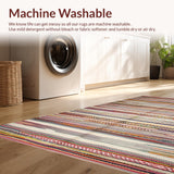Bold Rustic Color Interplay Stripes(Red)