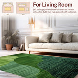 Ultra Soft Area Rug, Non Slip, Stain Resistant, Washable Area Rugs for Living Room, Bedroom, Cozy Green Shaggy Texture(Green)