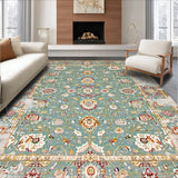 Ultra Soft Area Rug, Non Slip, Stain Resistant, Washable Area Rugs for Living Room, Bedroom, Antique Inspired Ethnic Motif(Blue)