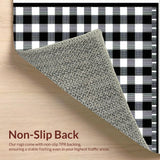 Ultra Soft Area Rug, Non Slip, Stain Resistant, Washable Area Rugs for Living Room, Bedroom, Classic Checkered Black and White Nursery Rug(Black)