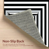 Boho Chic Black & White Checkered Area Modern Design(Black)