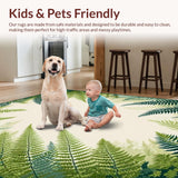 Ultra Soft Area Rug, Non Slip, Stain Resistant, Washable Area Rugs for Living Room, Bedroom, Elegant Floral Earth Tones(Ivory)