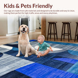 Trendy Distressed Geometric Elements(Blue)