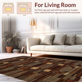Ultra Soft Area Rug, Non Slip, Stain Resistant, Washable Area Rugs for Living Room, Bedroom, Whimsical Retro Animal Print(Brown)