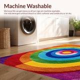 Ultra Soft Area Rug, Non Slip, Stain Resistant, Washable Area Rugs for Living Room, Bedroom, Vivid Circular Pattern Cloakroom Floor Mat(Red)