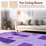 Ultra Soft Area Rug, Non Slip, Stain Resistant, Washable Area Rugs for Living Room, Bedroom, Vivid Cozy Fluffy Aesthetic(Purple)
