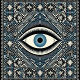 Tufted Symbolic Ethnic(Blue)