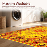Ultra Soft Area Rug, Non Slip, Stain Resistant, Washable Area Rugs for Living Room, Bedroom, Lively Ecliptic Color Fusion(Gold)