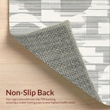 Ultra Soft Area Rug, Non Slip, Stain Resistant, Washable Area Rugs for Living Room, Bedroom, Modern Stripe Harmony Rug with Bold Linear Accent and Monochrome Geometric Flow(Gray)