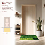 Ultra Soft Area Rug, Non Slip, Stain Resistant, Washable Area Rugs for Living Room, Bedroom, 3D Botanical Oasis Aesthetic(Green)