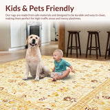 Ultra Soft Area Rug, Non Slip, Stain Resistant, Washable Area Rugs for Living Room, Bedroom, Elegant Beige Runner Area(Beige)
