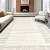 Ultra Soft Area Rug, Non Slip, Stain Resistant, Washable Area Rugs for Living Room, Bedroom, Modern Striped Monochrome Appeal(Beige)