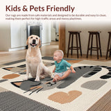 Ultra Soft Area Rug, Non Slip, Stain Resistant, Washable Area Rugs for Living Room, Bedroom, Trendy Minimalist Animal Aesthetic(Gray)