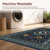 Ultra Soft Area Rug, Non Slip, Stain Resistant, Washable Area Rugs for Living Room, Bedroom, Rustic Natural Coir Texture(Blue)