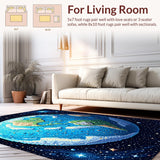 Ultra Soft Area Rug, Non Slip, Stain Resistant, Washable Area Rugs for Living Room, Bedroom, Non-Slip Geographic Carpet for Living Room(Blue)
