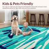 Ultra Soft Area Rug, Non Slip, Stain Resistant, Washable Area Rugs for Living Room, Bedroom, Rustic Oceanic Animal Design(Blue)
