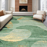 Ultra Soft Area Rug, Non Slip, Stain Resistant, Washable Area Rugs for Living Room, Bedroom, Elegant Textured Geometric Print(Green)