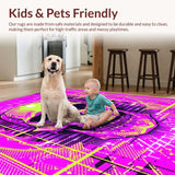 Ultra Soft Area Rug, Non Slip, Stain Resistant, Washable Area Rugs for Living Room, Bedroom, Chic Abstract Kiss Design(Pink)