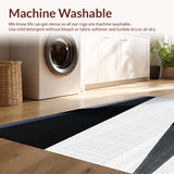 Ultra Soft Area Rug, Non Slip, Stain Resistant, Washable Area Rugs for Living Room, Bedroom, Modern Striking Monochrome Design(Black)