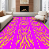 Ultra Soft Area Rug, Non Slip, Stain Resistant, Washable Area Rugs for Living Room, Bedroom, Whimsical Bold Pattern Fusion(Yellow)
