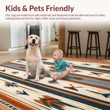 Ultra Soft Area Rug, Non Slip, Stain Resistant, Washable Area Rugs for Living Room, Bedroom, Southwest Inspired Area Earthy Tones Accent Floor(Orange)