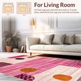Ultra Soft Area Rug, Non Slip, Stain Resistant, Washable Area Rugs for Living Room, Bedroom, Stylish Whimsical Cheetah Pattern(Pink)