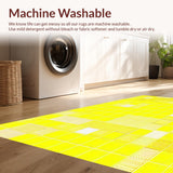 Ultra Soft Area Rug, Non Slip, Stain Resistant, Washable Area Rugs for Living Room, Bedroom, Playful Contemporary Ogee Style(Yellow)