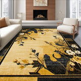 Ultra Soft Area Rug, Non Slip, Stain Resistant, Washable Area Rugs for Living Room, Bedroom, Luxurious Geometric Green Accents(Gold)