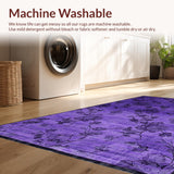 Ultra Soft Area Rug, Non Slip, Stain Resistant, Washable Area Rugs for Living Room, Bedroom, Stylish Gray and Purple Blend Decor(Purple)