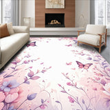 Ultra Soft Area Rug, Non Slip, Stain Resistant, Washable Area Rugs for Living Room, Bedroom, Whimsical Nature-Inspired Decor(Purple)
