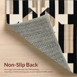 Ultra Soft Area Rug, Non Slip, Stain Resistant, Washable Area Rugs for Living Room, Bedroom, Contemporary Geometric Area with Bold Lines and Abstract Design(Beige)