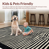 Ultra Soft Area Rug, Non Slip, Stain Resistant, Washable Area Rugs for Living Room, Bedroom, Exotic Animal Print Bedroom Carpet with Bold Contrast(Black)