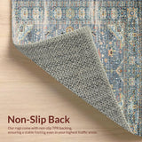 Ultra Soft Area Rug, Non Slip, Stain Resistant, Washable Area Rugs for Living Room, Bedroom, Sophisticated Low-Profile Geometric Design(Gray)