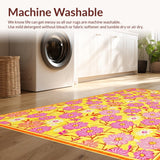 Ultra Soft Area Rug, Non Slip, Stain Resistant, Washable Area Rugs for Living Room, Bedroom, Playful Shaggy Orange Pattern(Yellow)