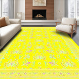 Ultra Soft Area Rug, Non Slip, Stain Resistant, Washable Area Rugs for Living Room, Bedroom, Cute Ethereal Flutter Pattern(Yellow)