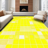 Ultra Soft Area Rug, Non Slip, Stain Resistant, Washable Area Rugs for Living Room, Bedroom, Playful Contemporary Ogee Style(Yellow)