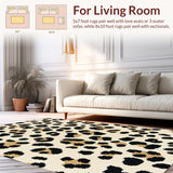 Ultra Soft Area Rug, Non Slip, Stain Resistant, Washable Area Rugs for Living Room, Bedroom, Cheetah Border Neutral Living Room Area Rug(Beige)