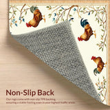 Ultra Soft Area Rug, Non Slip, Stain Resistant, Washable Area Rugs for Living Room, Bedroom, Rustic Chicken Theme Kitchen Contemporary Beige Multi Color Farm Animal Art(Beige)