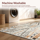 Ultra Soft Area Rug, Non Slip, Stain Resistant, Washable Area Rugs for Living Room, Bedroom, Boho Tiled(Beige)