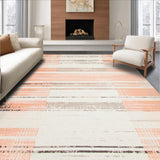 Ultra Soft Area Rug, Non Slip, Stain Resistant, Washable Area Rugs for Living Room, Bedroom, Contemporary Soft Peach Palette(Orange)