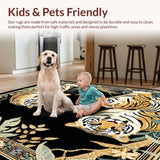 Wild Animal Beige Panther Lion Tiger Motif Inspirational(Orange)
