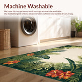 Ultra Soft Area Rug, Non Slip, Stain Resistant, Washable Area Rugs for Living Room, Bedroom, Vibrant Jungle Essence Tapestry(Green)