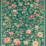 Ultra Soft Area Rug, Non Slip, Stain Resistant, Washable Area Rugs for Living Room, Bedroom, Serene Retro Trellis Motif(Green)