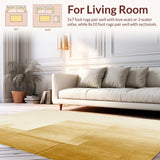 Ultra Soft Area Rug, Non Slip, Stain Resistant, Washable Area Rugs for Living Room, Bedroom, Elegant Champagne Gold Area with Minimalist Solid Hue and Non Slip Backing(Beige)