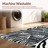 Ultra Soft Area Rug, Non Slip, Stain Resistant, Washable Area Rugs for Living Room, Bedroom, Soft Washable Hallway Runner for Minimalist Homes(Black)