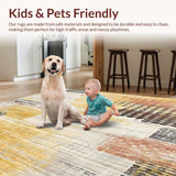 Ultra Soft Area Rug, Non Slip, Stain Resistant, Washable Area Rugs for Living Room, Bedroom, Abstract Animal Inspired for Girl Room(Gold)