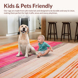 Ultra Soft Area Rug, Non Slip, Stain Resistant, Washable Area Rugs for Living Room, Bedroom, Enchanting Multicolored Sunshine Design(Orange)