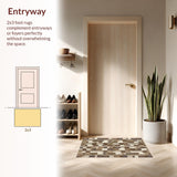 Ultra Soft Area Rug, Non Slip, Stain Resistant, Washable Area Rugs for Living Room, Bedroom, Stylish Cozy Neutral Geometric(Beige)