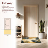 Ultra Soft Area Rug, Non Slip, Stain Resistant, Washable Area Rugs for Living Room, Bedroom, Sophisticated Linear Striped Design(Gold)